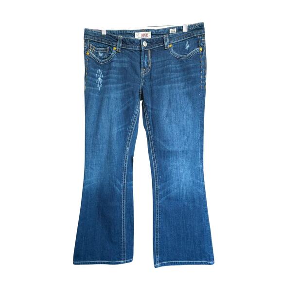 MEK by Miss Me Jeans Size 32 Oaxaca Bootcut Dark Wash Denim Button Pkt - Picture 2 of 6
